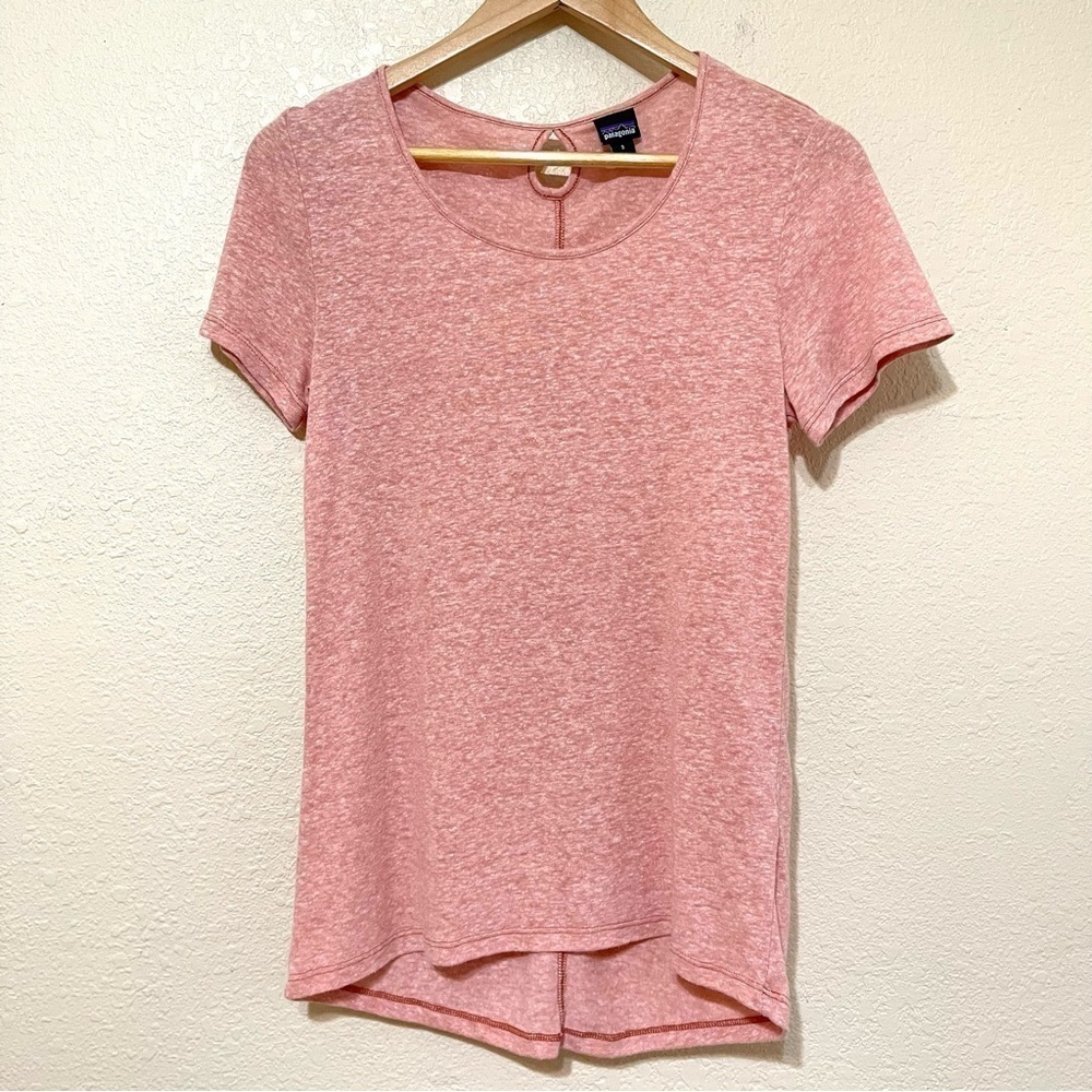 Patagonia Linen Blend Short Sleeve Top Size Small Women